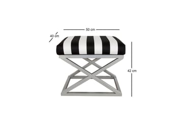 Gillie Sittepuff 40 cm - Sølv/Hvit/Svart - Møbler - Stoler - Krakk - Puff