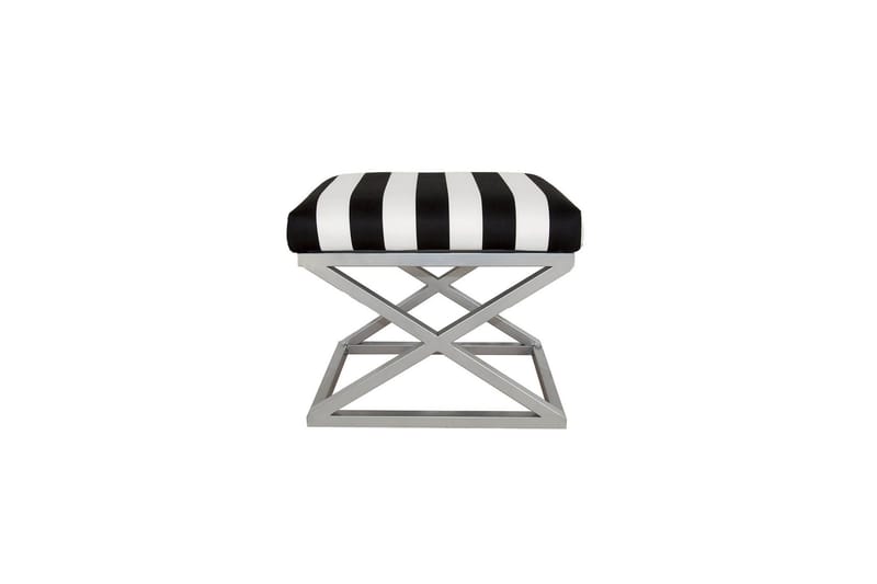 Gillie Sittepuff 40 cm, Sølv/Hvit/Svart