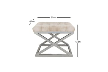 Gillie Sittepuff 40 cm - Sølv/Krem - Møbler - Stoler - Krakk - Puff