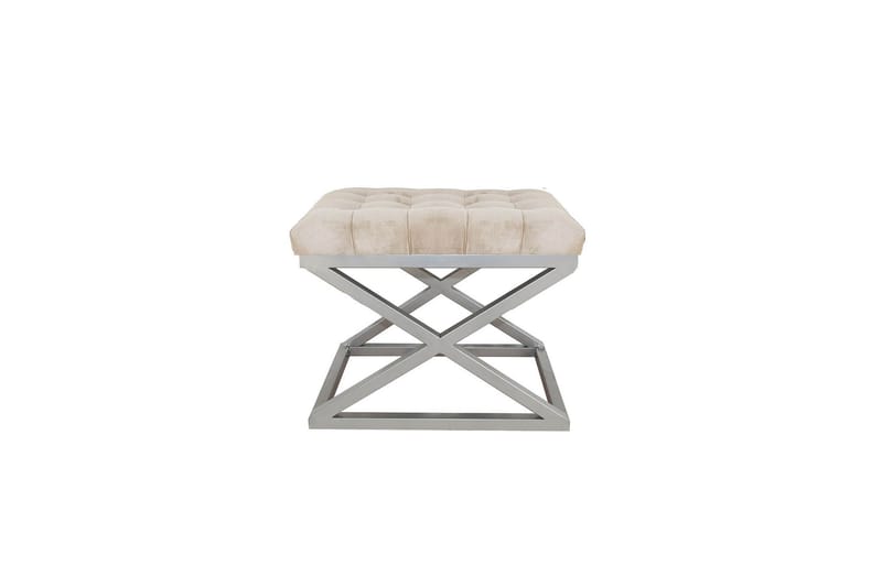 Gillie Sittepuff 40 cm, Sølv/Krem