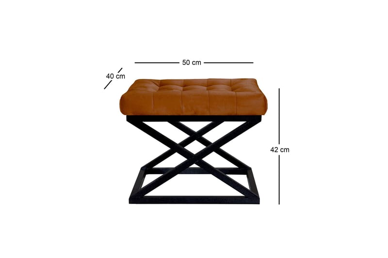 Gillie Sittepuff 40 cm - Svart/Brun - Møbler - Stoler - Krakk - Puff
