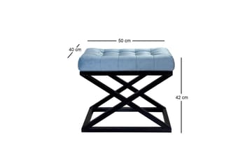 Gillie Sittepuff 40 cm - Svart/Turkis - Møbler - Stoler - Krakk - Puff