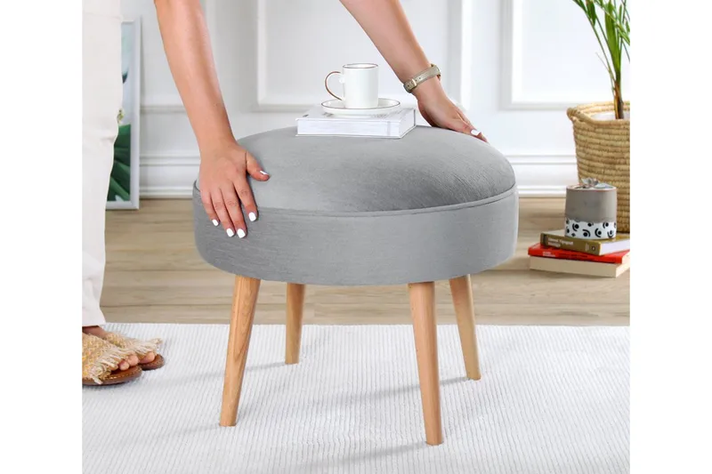 Graysen Sittepuff 52 cm - Grå - Møbler - Stoler - Krakk - Puff