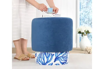 Gunner Sittepuff 43 cm - Flerfarget - Møbler - Stoler - Krakk - Puff