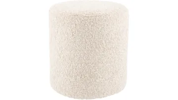 House Puff 35 cm Rund Teddy - Hvit - Møbler - Stoler - Krakk - Puff