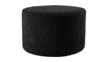 House Puff 55 cm Rund Teddy - Svart - Møbler - Stoler - Krakk - Puff
