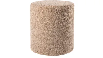 House Puff 40 cm Rund Teddy - Beige - Møbler - Stoler - Krakk - Puff