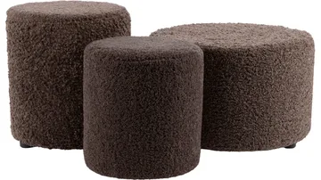 House Puff 40 cm Rund Teddy - Brun - Møbler - Stoler - Krakk - Puff