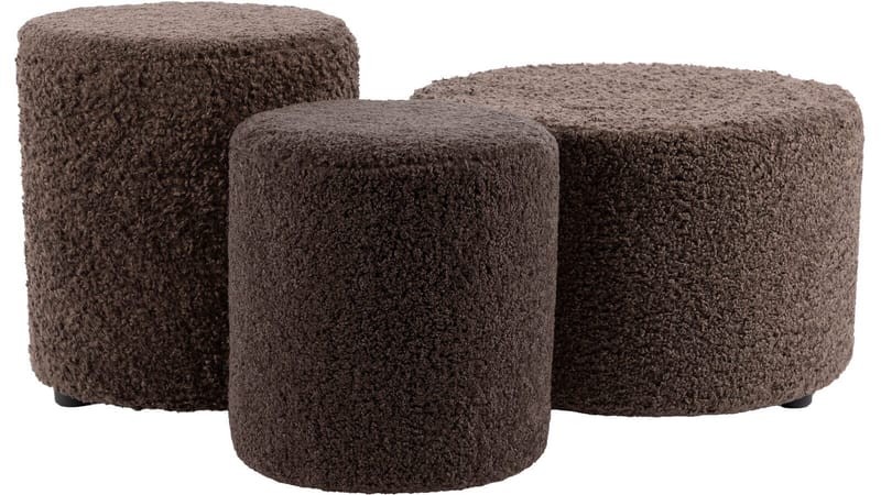 House Puff 40 cm Rund Teddy - Brun - Møbler - Stoler - Krakk - Puff