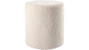House Puff 40 cm Rund Teddy - Hvit - Møbler - Stoler - Krakk - Puff
