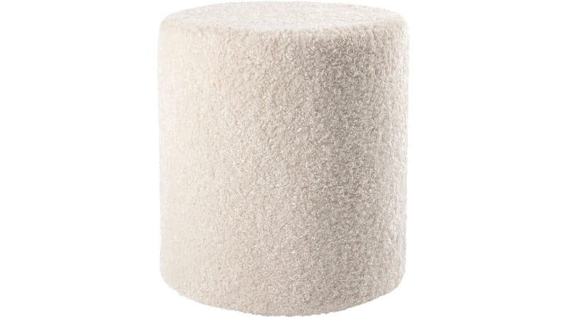 House Puff 40 cm Rund Teddy, Hvit