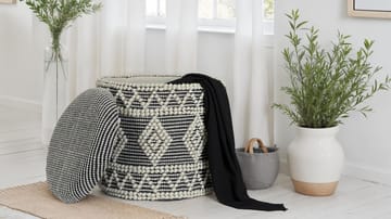 Ivoino krakk 40 cm - Svart/hvit - Møbler - Stoler - Krakk - Fotskammel