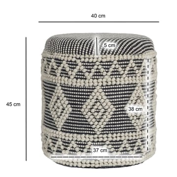Ivoino krakk 40 cm - Svart/hvit - Møbler - Stoler - Krakk - Fotskammel