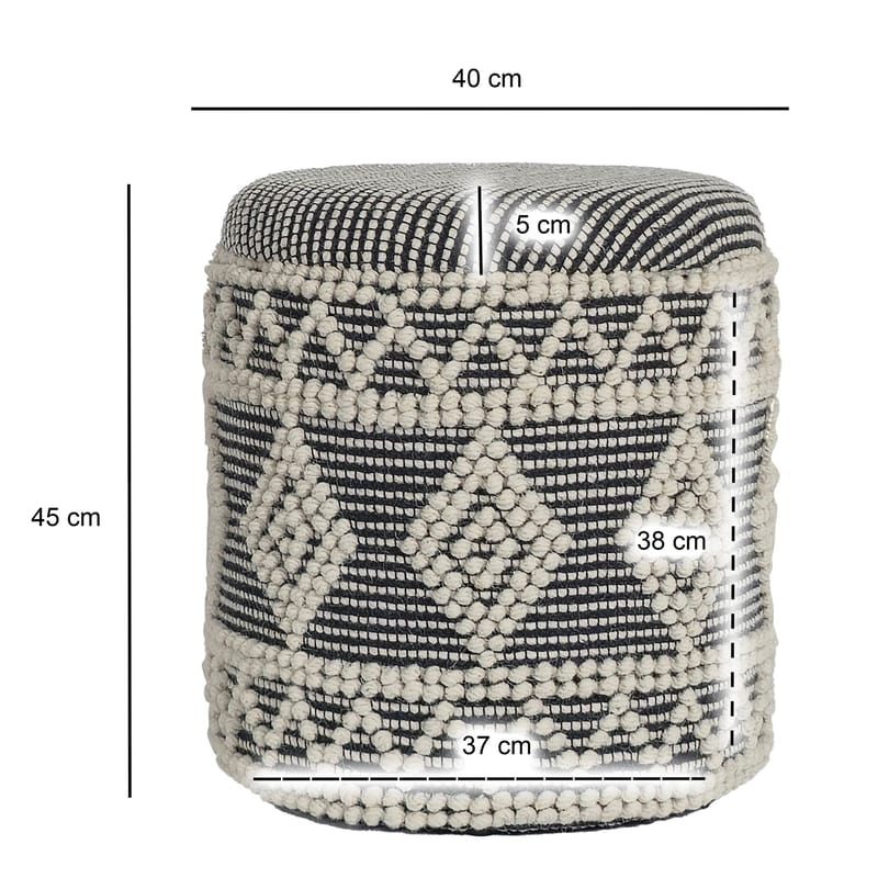 Ivoino krakk 40 cm - Svart/hvit - Møbler - Stoler - Krakk - Fotskammel