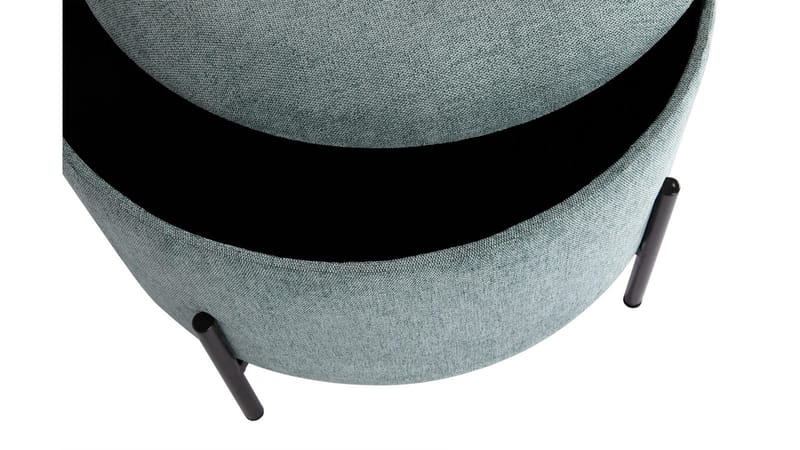 Karan puff med oppbevaring 55 cm rund - Blågrønn - Møbler - Stoler - Krakk - Puff