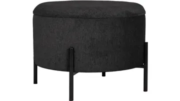 Karan puff med oppbevaring 55 cm rund - Antrasitt - Møbler - Stoler - Krakk - Puff