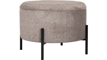 Karan puff med oppbevaring 55 cm rund - Lysebrun - Møbler - Stoler - Krakk - Puff