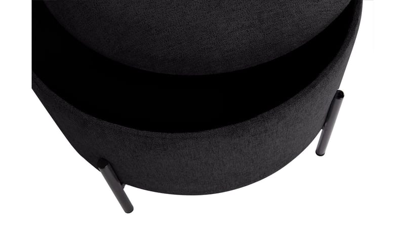 Karan puff med oppbevaring 55 cm rund - Antrasitt - Møbler - Stoler - Krakk - Puff