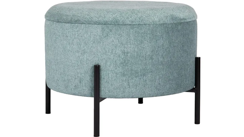 Karan puff med oppbevaring 55 cm rund - Blågrønn - Møbler - Stoler - Krakk - Puff