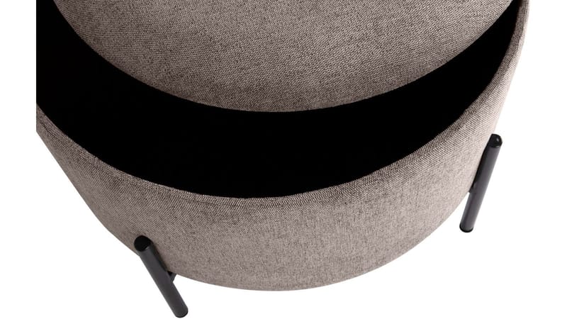 Karan puff med oppbevaring 55 cm rund - Lysebrun - Møbler - Stoler - Krakk - Puff