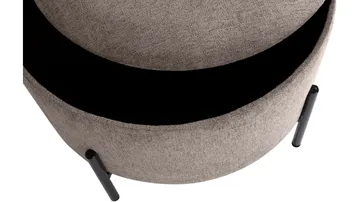 Karan puff med oppbevaring 55 cm rund - Lysebrun - Møbler - Stoler - Krakk - Puff