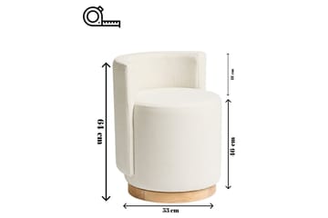Kelran Fotpall 45 cm - Krem - Møbler - Stoler - Krakk - Fotskammel