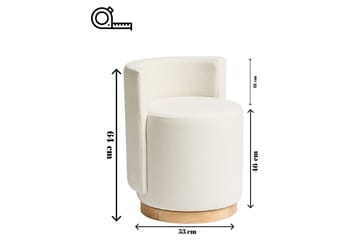 Kelran Fotpall 45 cm - Krem - Møbler - Stoler - Krakk - Puff