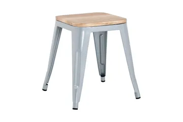 Krakk Cannes Grå/Tresete - Grå/Tresete - Møbler - Stoler - Krakk