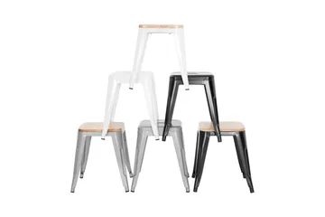 Krakk Cannes Grå/Tresete - Grå/Tresete - Møbler - Stoler - Krakk