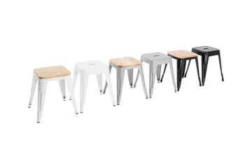 Krakk Cannes Grå/Tresete - Grå/Tresete - Møbler - Stoler - Krakk