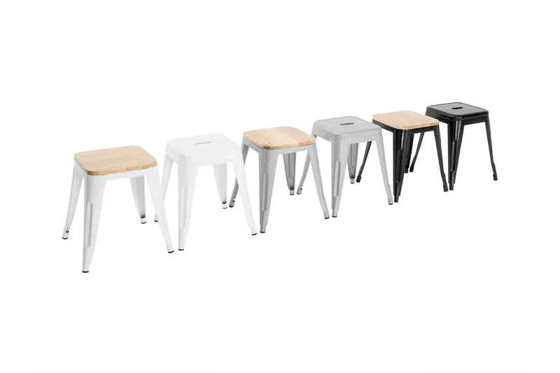 Krakk Cannes Grå/Tresete - Grå/Tresete - Møbler - Stoler - Krakk