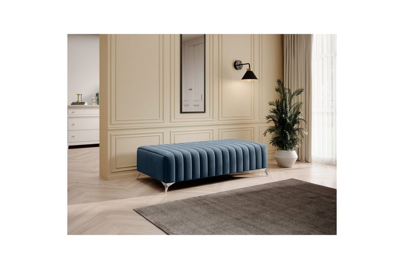 Laurece Fotskammel 132 cm - Blå - Møbler - Stoler - Krakk - Fotskammel