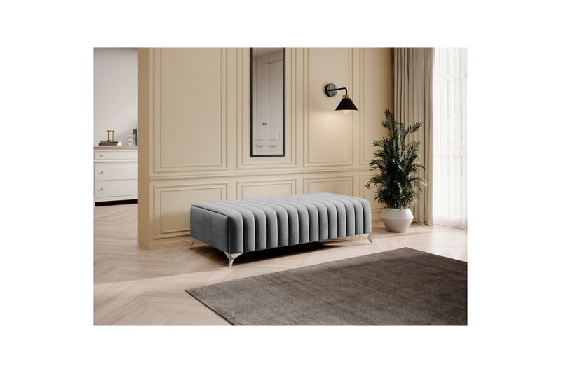 Laurece Fotskammel 132 cm - Lysgrå - Møbler - Stoler - Krakk - Fotskammel