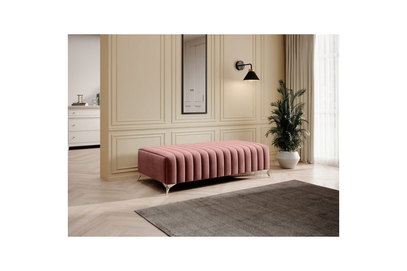 Laurece Fotskammel 132 cm - Rosa - Møbler - Stoler - Krakk - Fotskammel