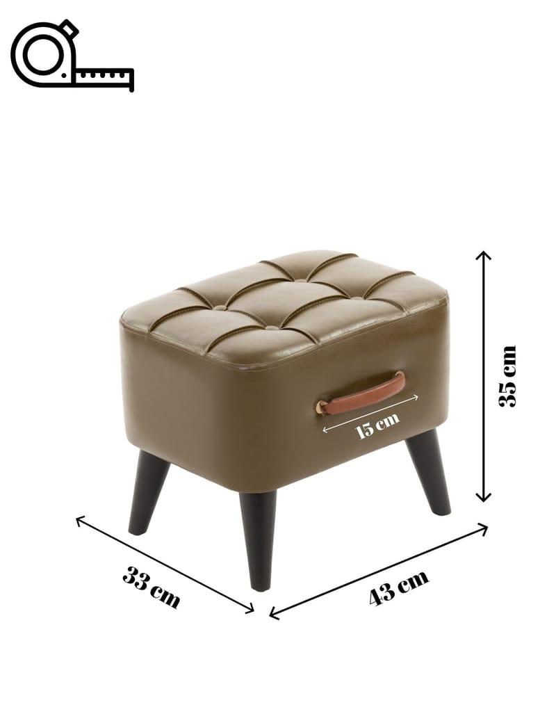 Lenira Sittepuff 43 cm - Khaki - Møbler - Stoler - Krakk - Puff