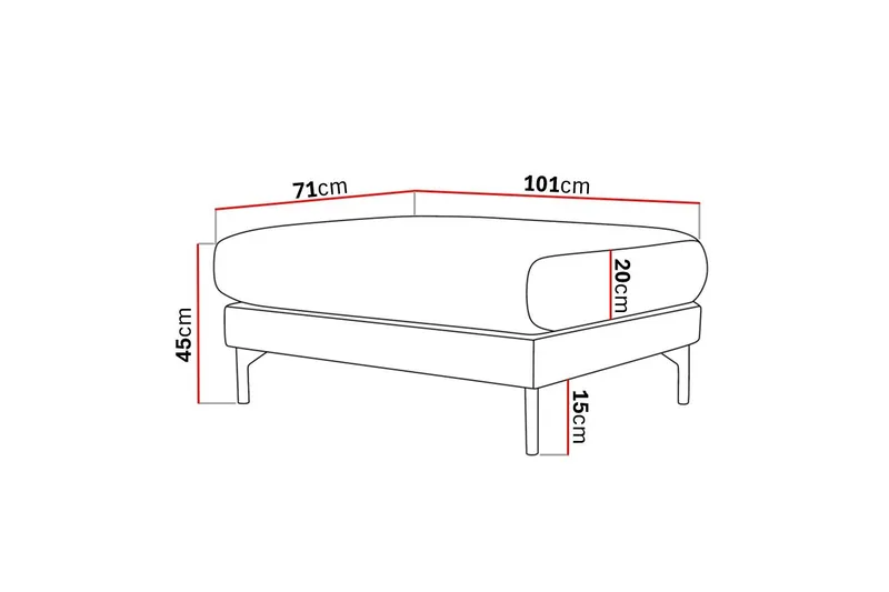 Menard Premium Fodskammel i Chenille - Grå/Blå - Møbler - Stoler - Krakk - Fotskammel