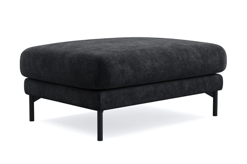 Menard Premium fotskammel i chenille - Svart - Møbler - Stoler - Krakk - Fotskammel
