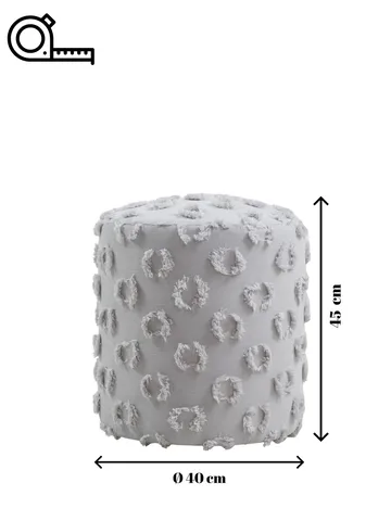 Meric sittepuff 40 cm rund - Grå - Møbler - Stoler - Krakk - Puff