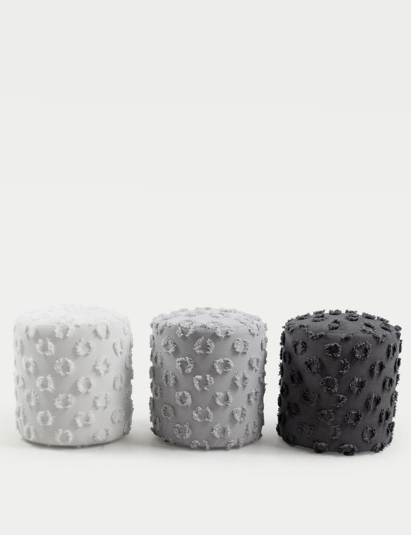 Meric sittepuff 40 cm rund - Grå - Møbler - Stoler - Krakk - Puff