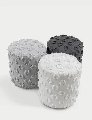 Meric sittepuff 40 cm rund - Grå - Møbler - Stoler - Krakk - Puff