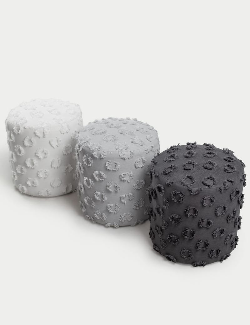 Meric sittepuff 40 cm rund - Grå - Møbler - Stoler - Krakk - Puff