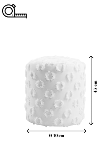 Meric sittepuff 40 cm rund - Hvit - Møbler - Stoler - Krakk - Puff