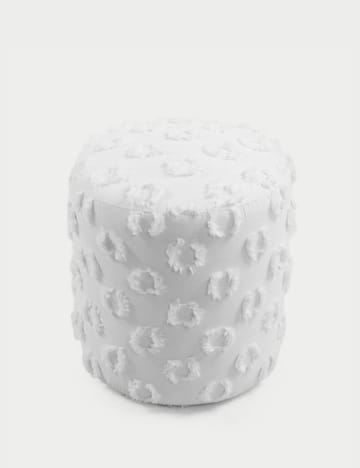 Meric sittepuff 40 cm rund - Hvit - Møbler - Stoler - Krakk - Puff