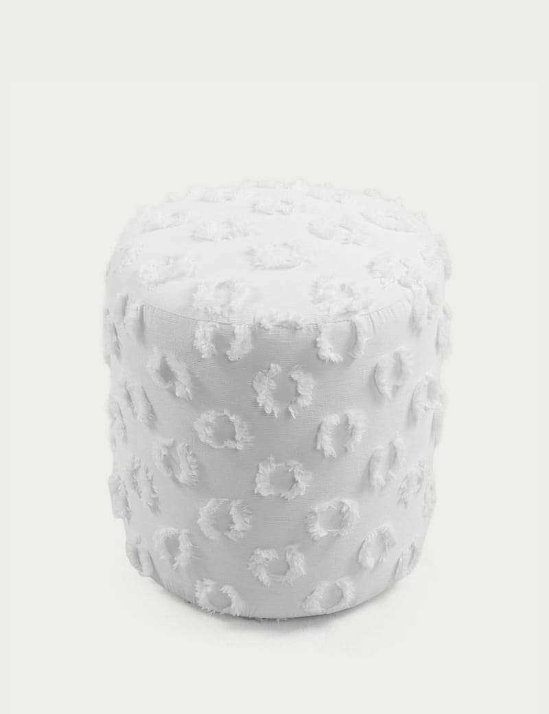 Meric sittepuff 40 cm rund - Hvit - Møbler - Stoler - Krakk - Puff