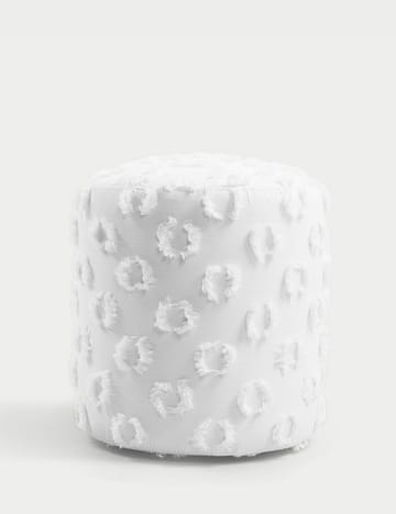 Meric sittepuff 40 cm rund - Hvit - Møbler - Stoler - Krakk - Puff