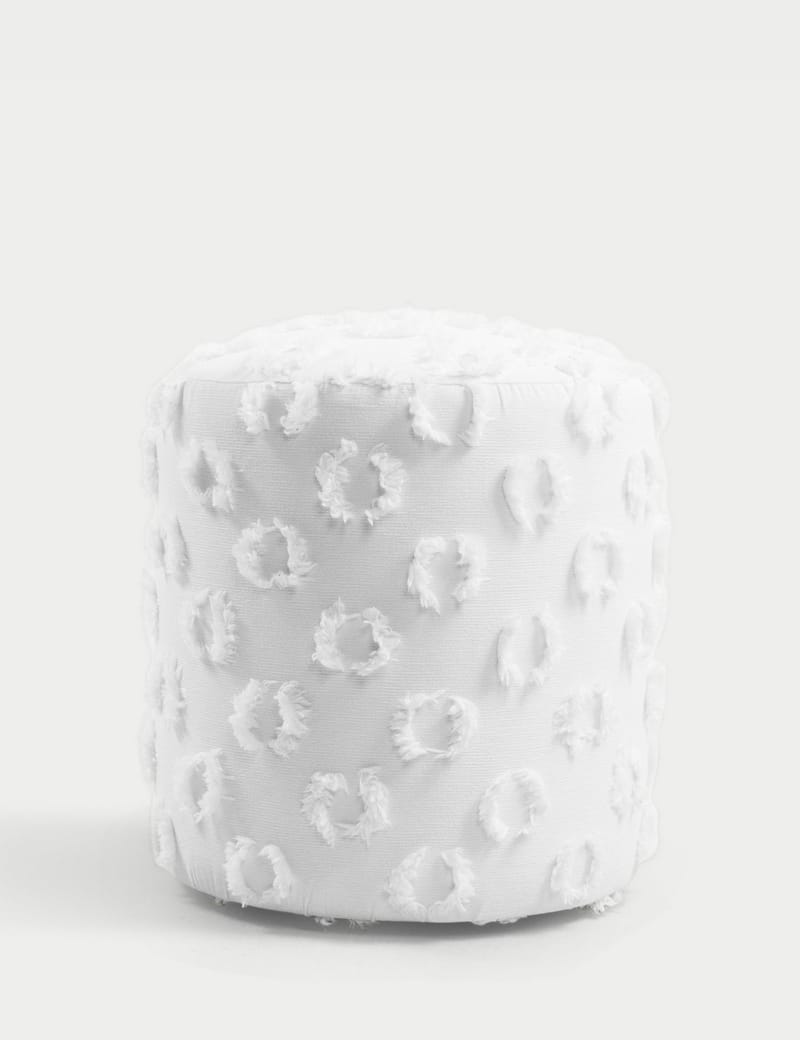 Meric sittepuff 40 cm rund, Hvit