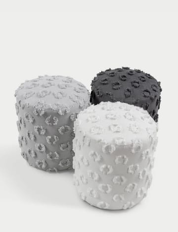 Meric sittepuff 40 cm rund - Hvit - Møbler - Stoler - Krakk - Puff