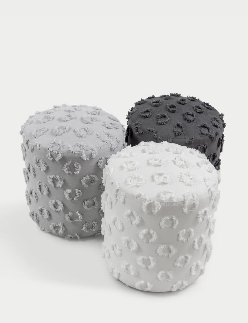 Meric sittepuff 40 cm rund - Hvit - Møbler - Stoler - Krakk - Puff