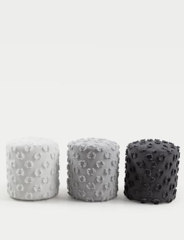 Meric sittepuff 40 cm rund - Hvit - Møbler - Stoler - Krakk - Puff