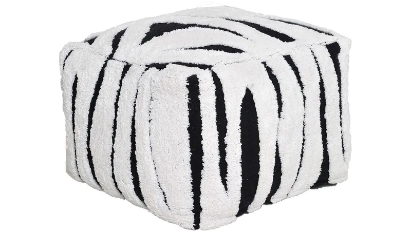 Mirello puff 50 cm, Hvit/svart